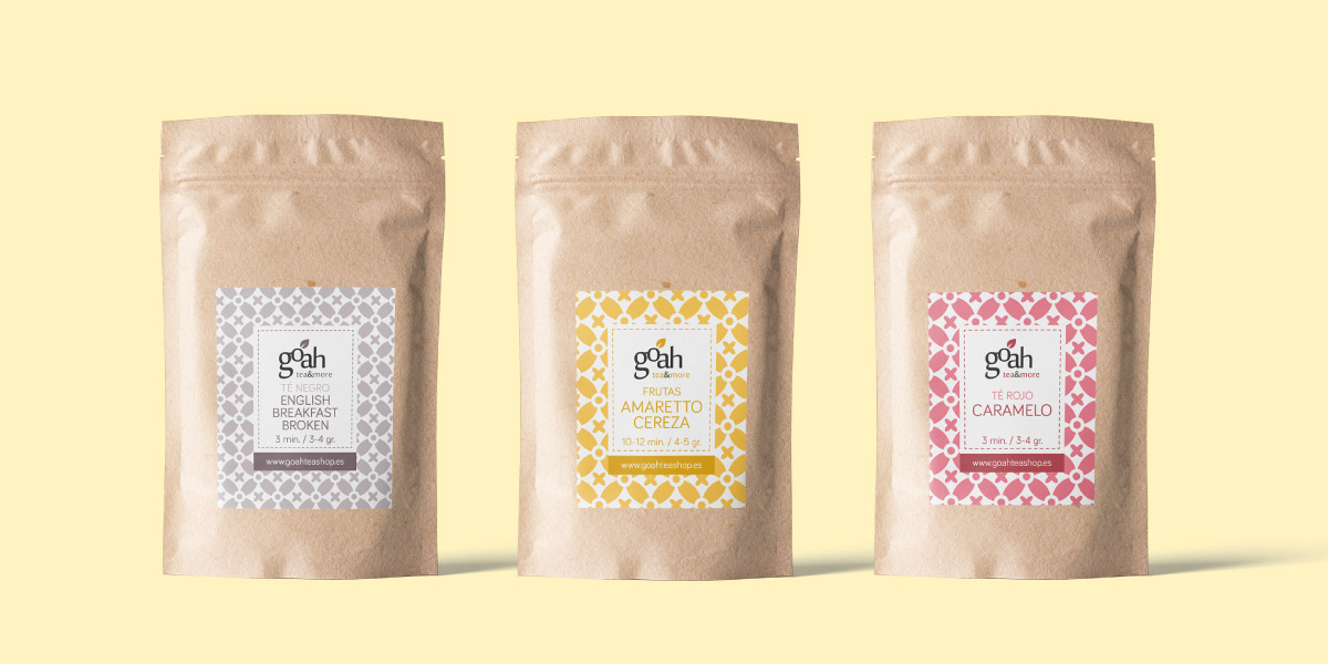 Diseño packaging tienda de té