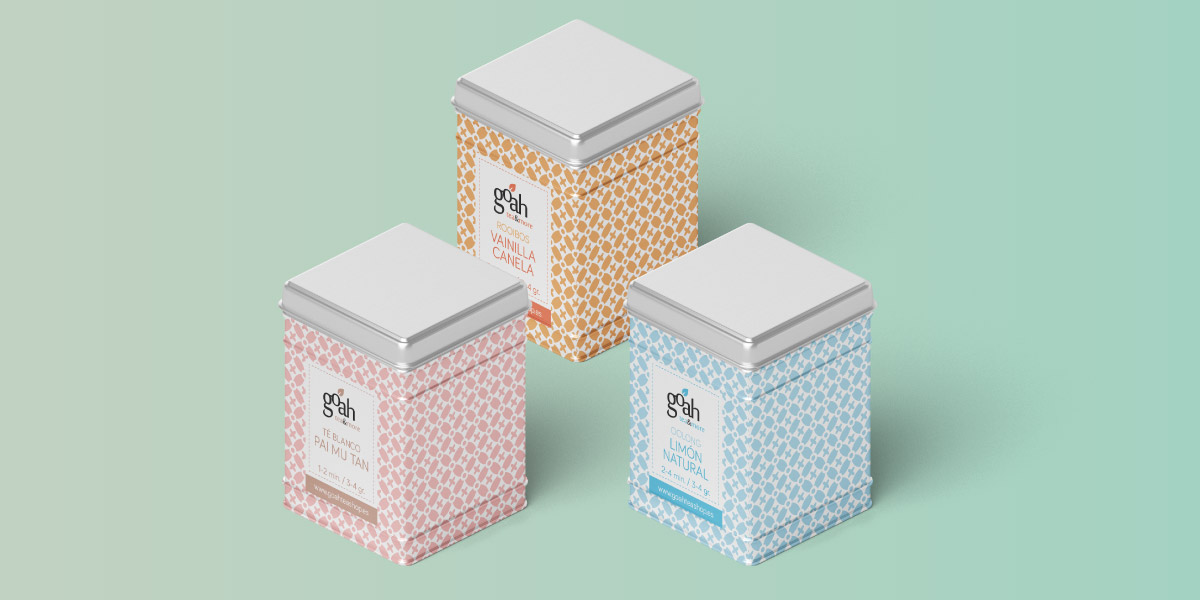 Diseño packaging tienda de té